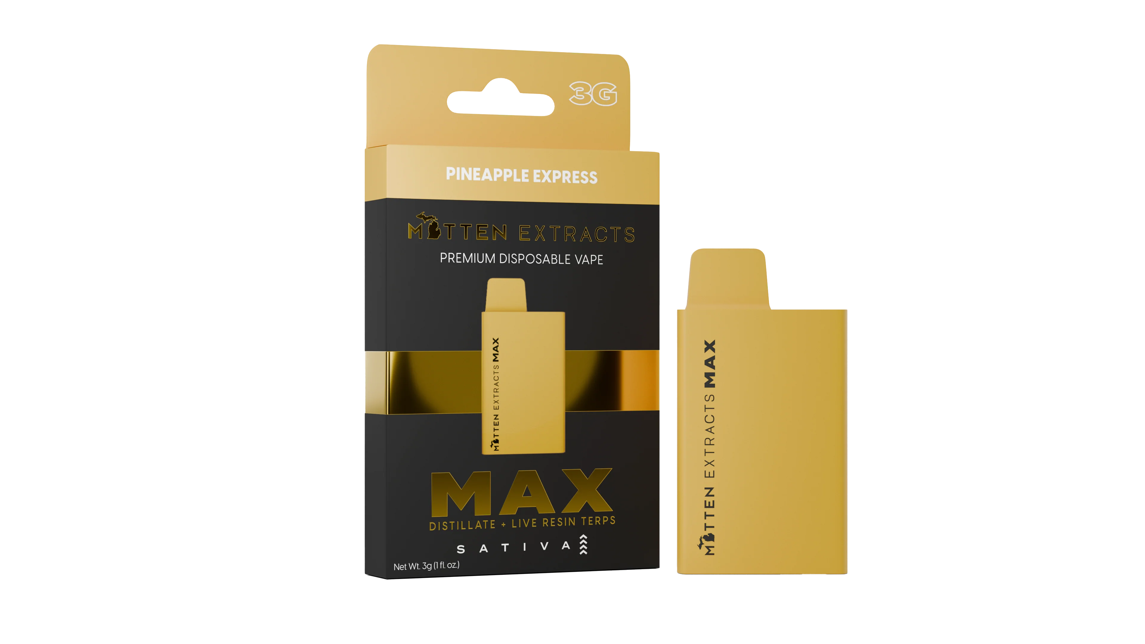 Pineapple Express MAX Disposable Vape by Mitten Extracts