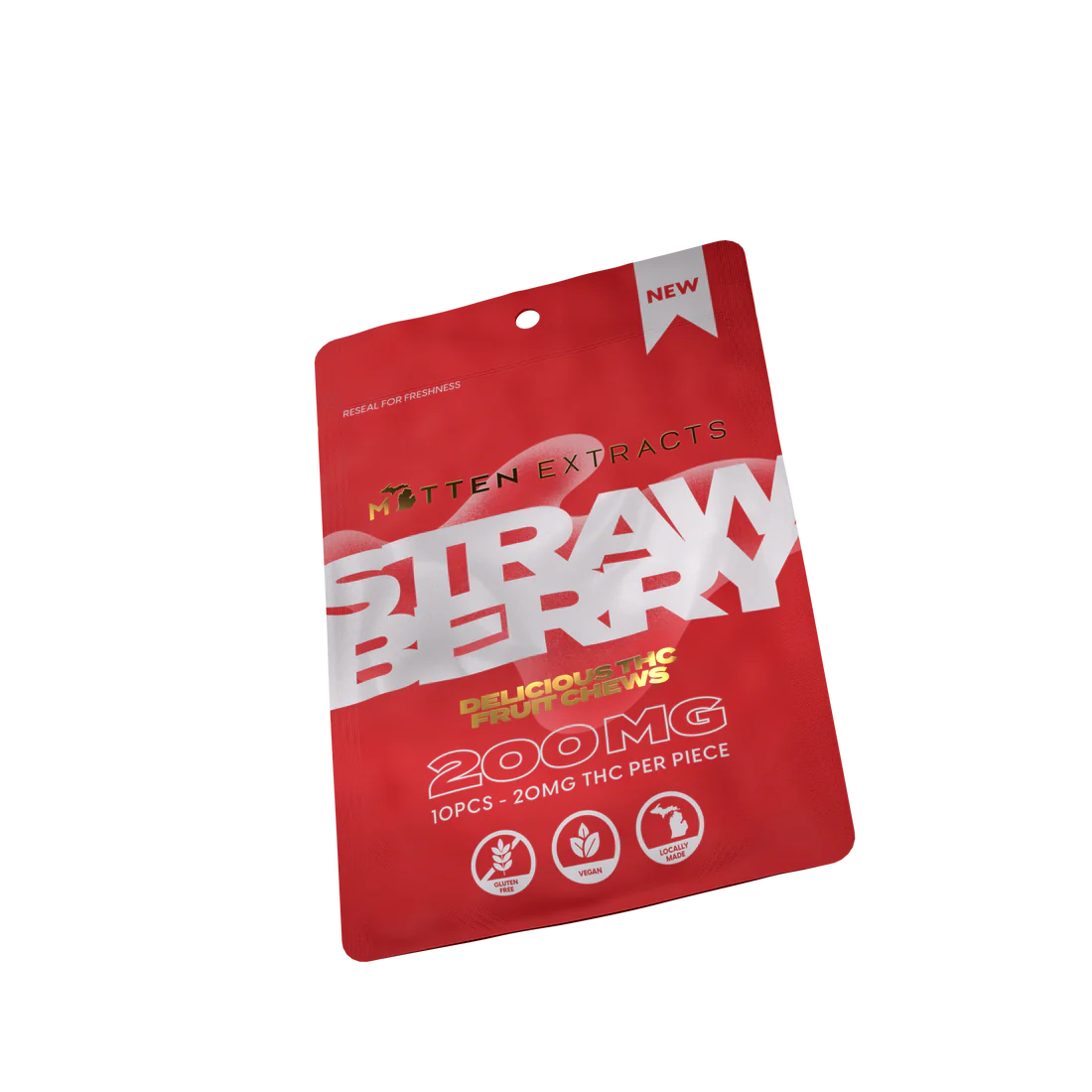 Strawberry Fruit Chews 200mg 10-pack